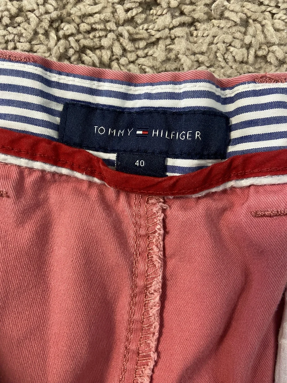 Tommy Hilfiger Shorts Mens 40 Pink Flat Front Casual Chino Classic Summer